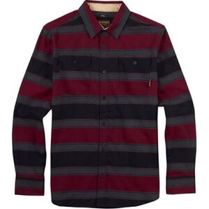 Burton Flannel Shirt Mens Medium Long Sleeve Button Stripe Double Flap Pocket